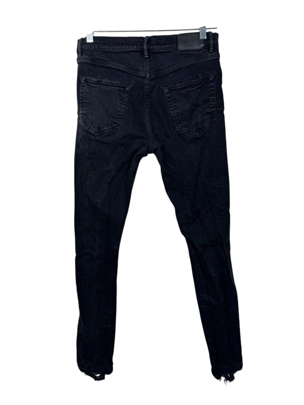 Purple Brand Mens Black Distressed Skinny Jeans Style P001 Size 30x31 Grunge Emo